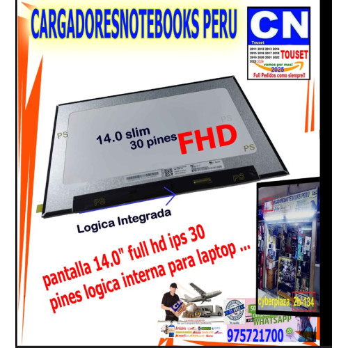 PANTALLA LAPTOP 14.0 LOGICA INTEGRADA, FULL HD IPS FHD