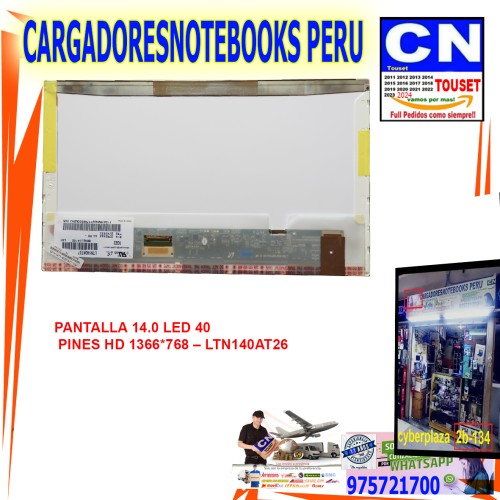 PANTALLA 14.0 LED 40 PINES HD 1366 768 NORMAL GRUESO