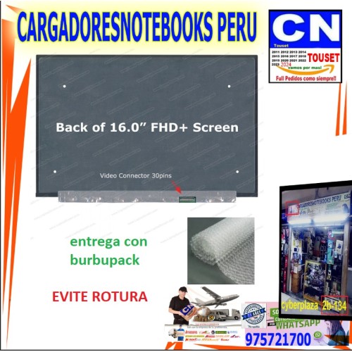 PANTALLA LAPTOP 16.0 REDUCIDA 30 PINE FULL HD FHD 1920 X1080