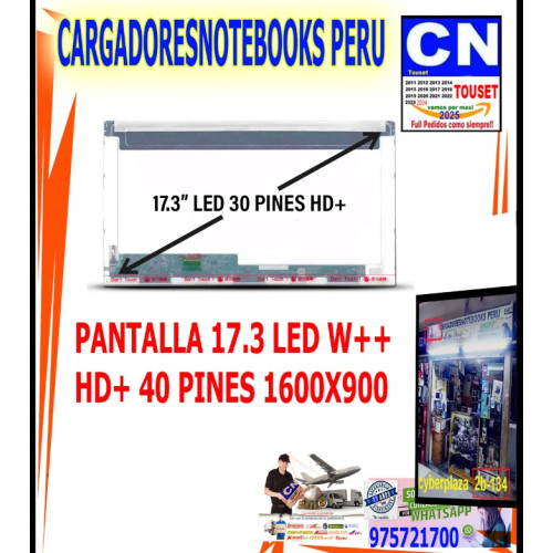 PANTALLA 17.3 LED 40 PINES FHD 1600x900 ...
