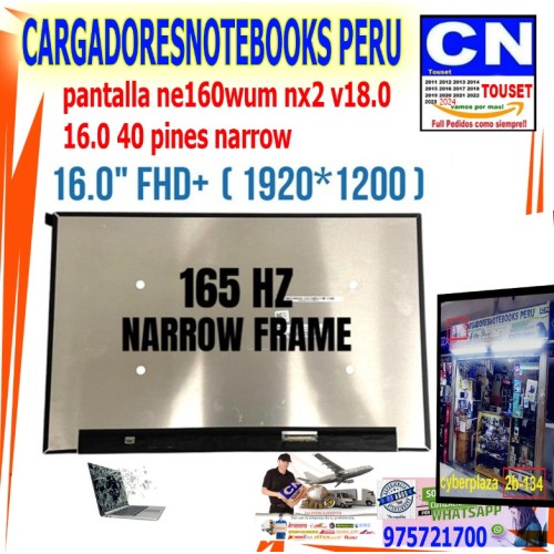 pantalla ne160wum nx2 v18.0  16.0 40 pines narrow