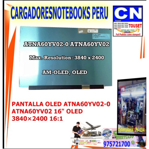 PANTALLA OLED ATNA60YV02-0 16" 3840 X 2400 RESOLUCION