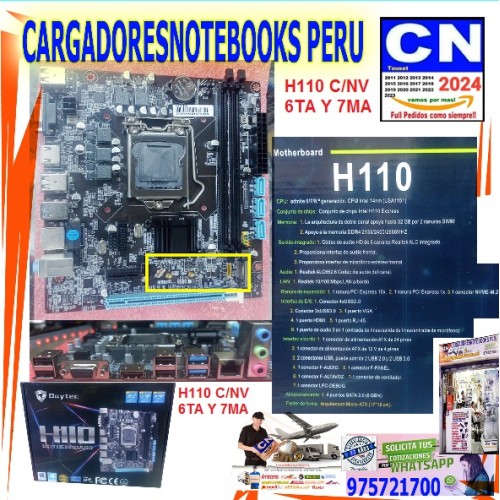 placa h110 DAYTEC con nv 6ta y 7ma generacion