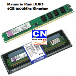RAM MEMORIA PC DDR3L 4GB 1600 BUSS KINGSTON DESKTOP