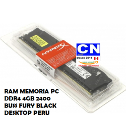 RAM MEMORIA PC DDR4 4GB 2400 BUSS FURY BLACK DESKTOP