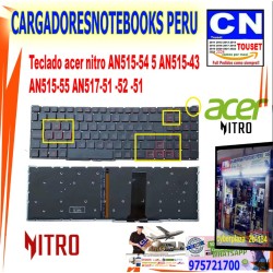 Teclado acer nitro AN515-54 5 AN515-43  AN515-55 AN517-51 -52 -51