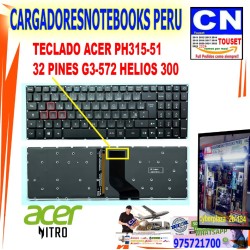 TECLADO ACER PH315-51  32 PINES G3-572 HELIOS 300