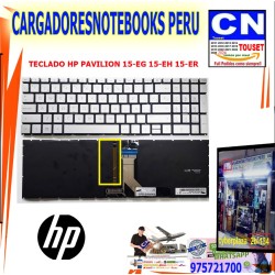 TECLADO HP 15-EG 15-EH 15-ER PLATA LUZ