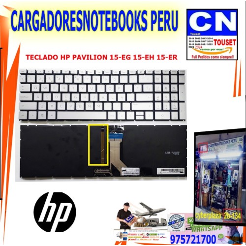 TECLADO HP 15-EG 15-EH 15-ER PLATA LUZ