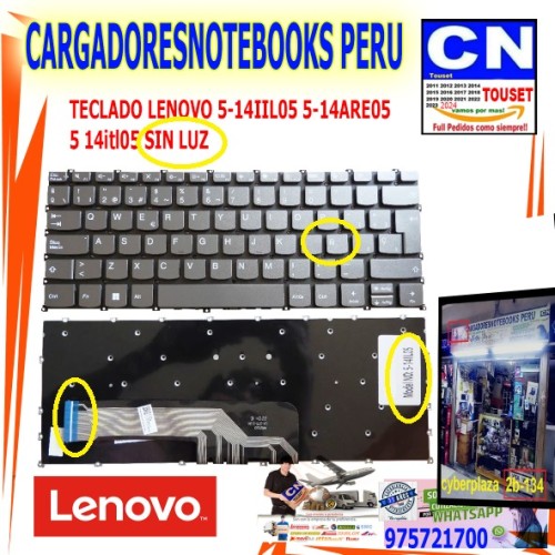 TECLADO LENOVO 5-14IIL05 5-14ARE05  5 14itl05 SIN LUZ