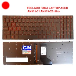 TECLADO PARA LAPTOP ACER AN515-51 AN515-52 NITRO ROJO