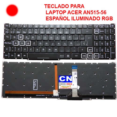 TECLADO PARA LAPTOP ACER AN515-56 ESPAÑOL ILUMINADO RGB