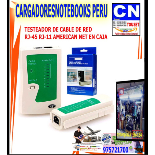 TESTEADOR DE CABLE DE RED RJ-45 RJ-11 EN CAJA